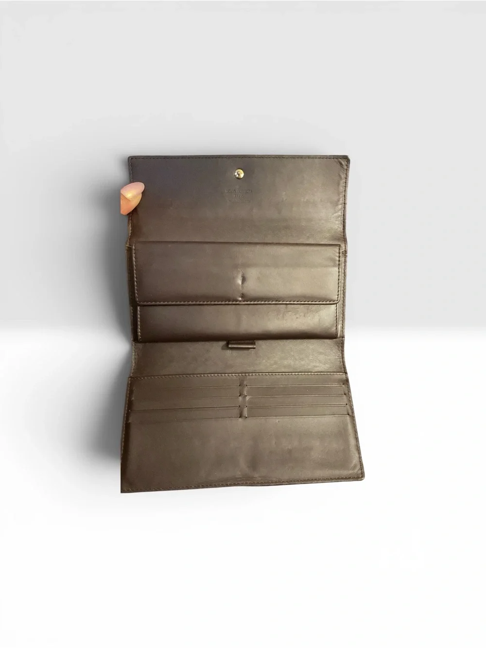Louis Vuitton Vernis Patent Wallet in Glossy Chocolate Brown